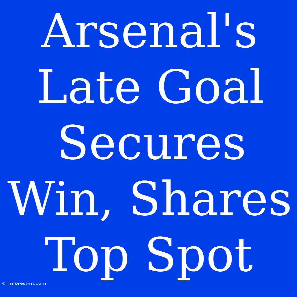 Arsenal's Late Goal Secures Win, Shares Top Spot  