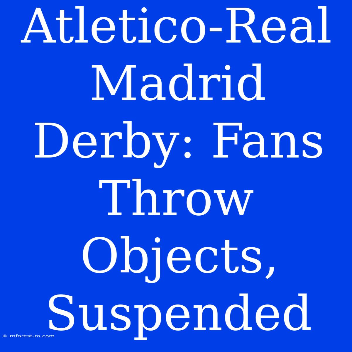 Atletico-Real Madrid Derby: Fans Throw Objects, Suspended