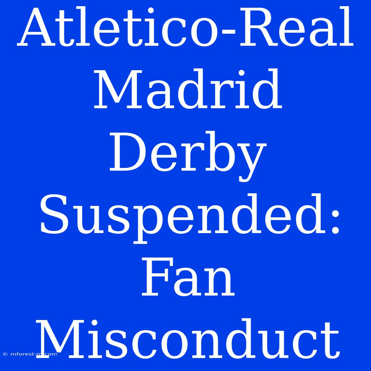 Atletico-Real Madrid Derby Suspended: Fan Misconduct