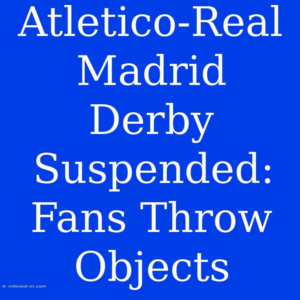 Atletico-Real Madrid Derby Suspended: Fans Throw Objects