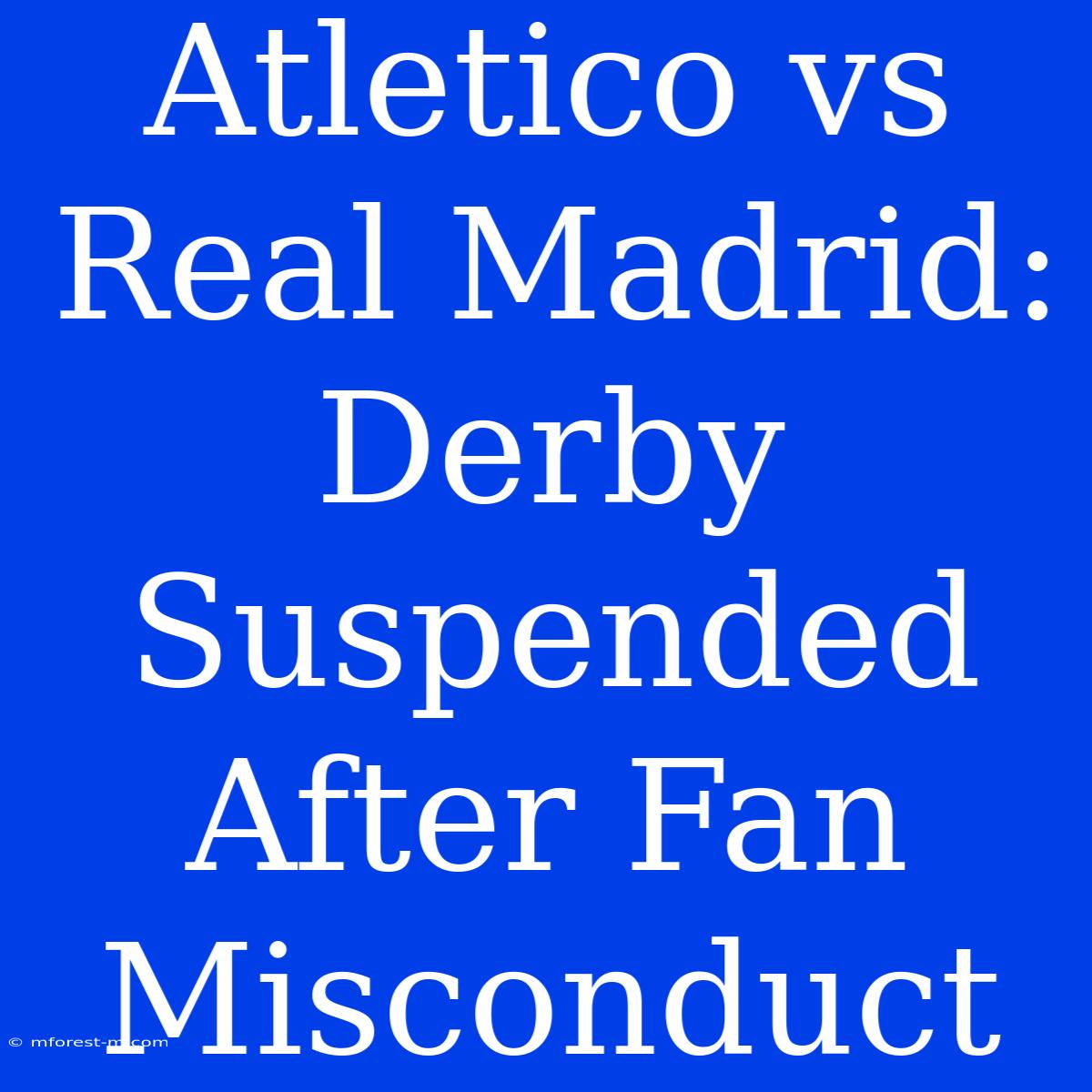 Atletico Vs Real Madrid:  Derby Suspended After Fan Misconduct 