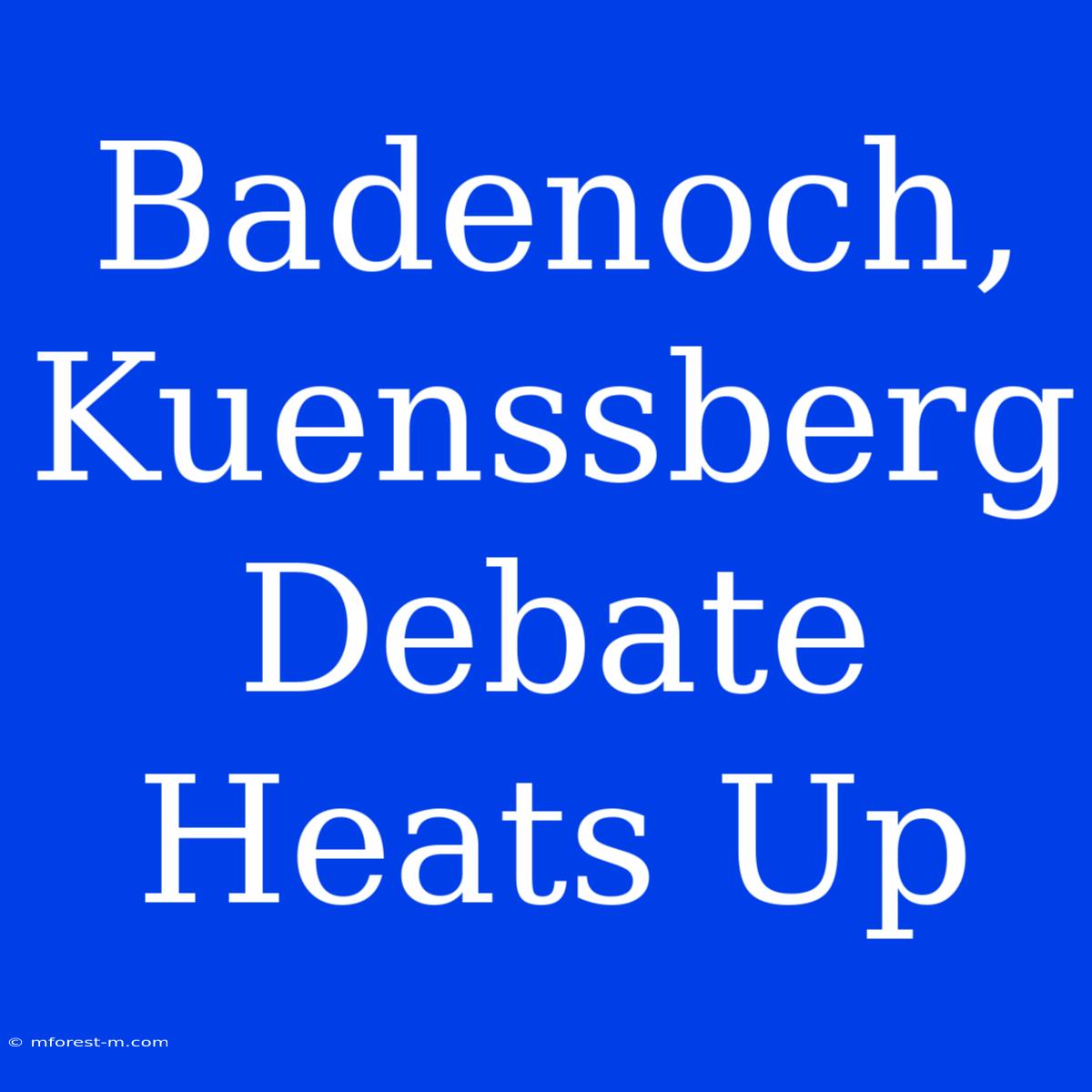 Badenoch, Kuenssberg Debate Heats Up