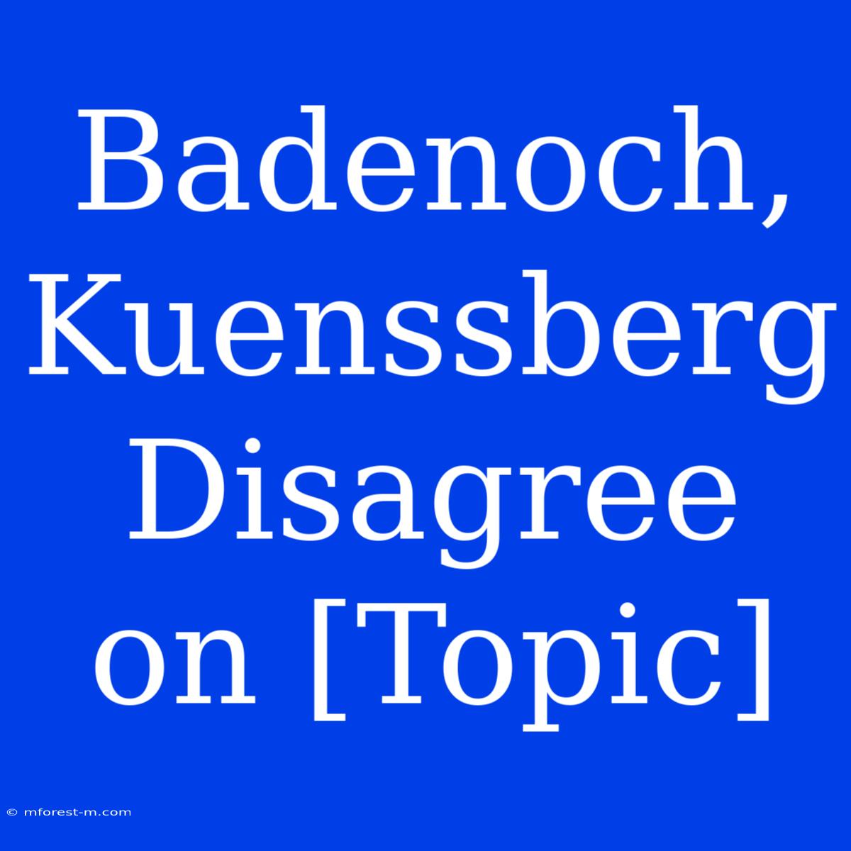 Badenoch, Kuenssberg Disagree On [Topic] 