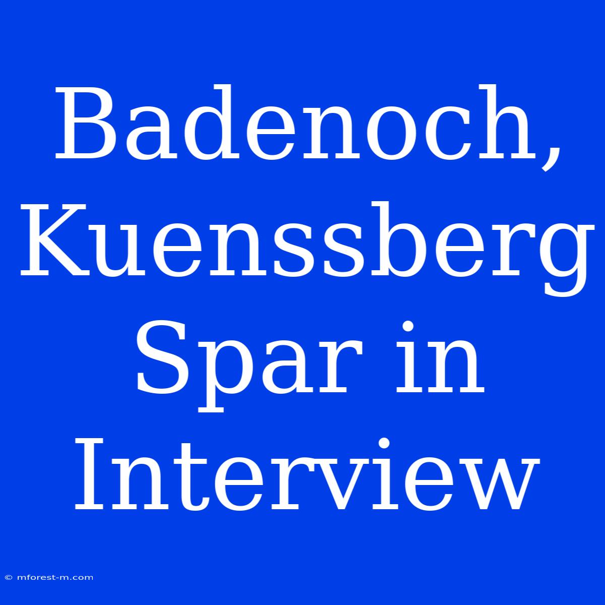 Badenoch, Kuenssberg Spar In Interview