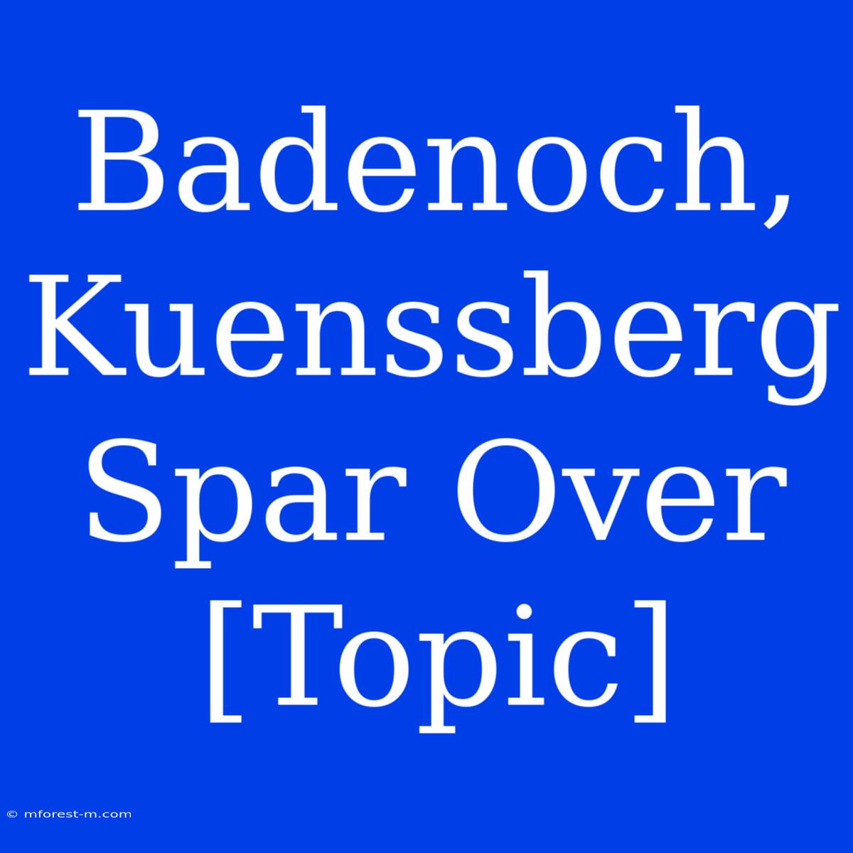 Badenoch, Kuenssberg Spar Over [Topic]