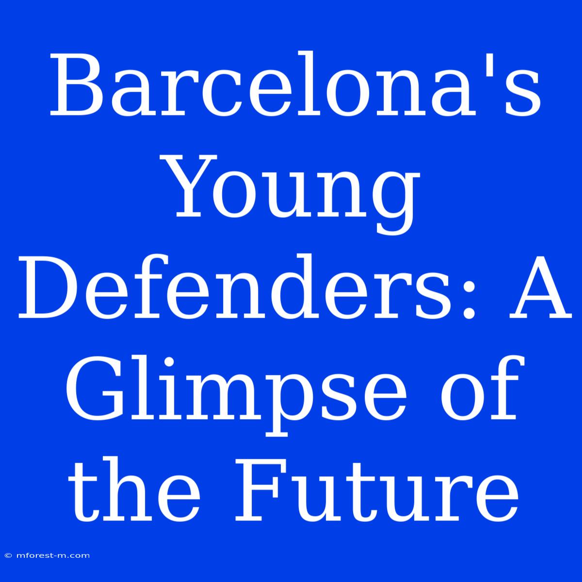 Barcelona's Young Defenders: A Glimpse Of The Future