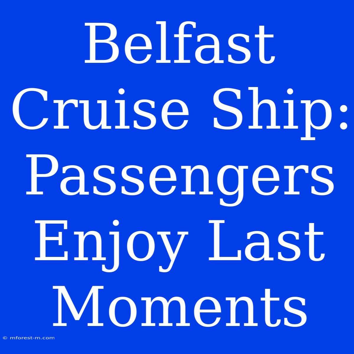 Belfast Cruise Ship: Passengers Enjoy Last Moments