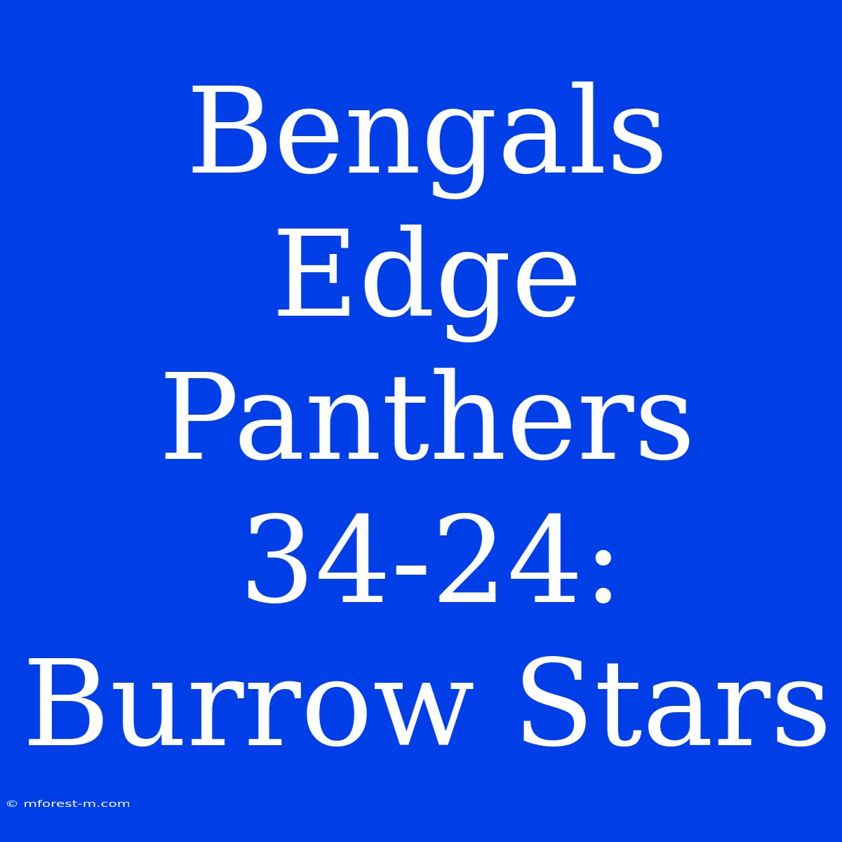 Bengals Edge Panthers 34-24: Burrow Stars