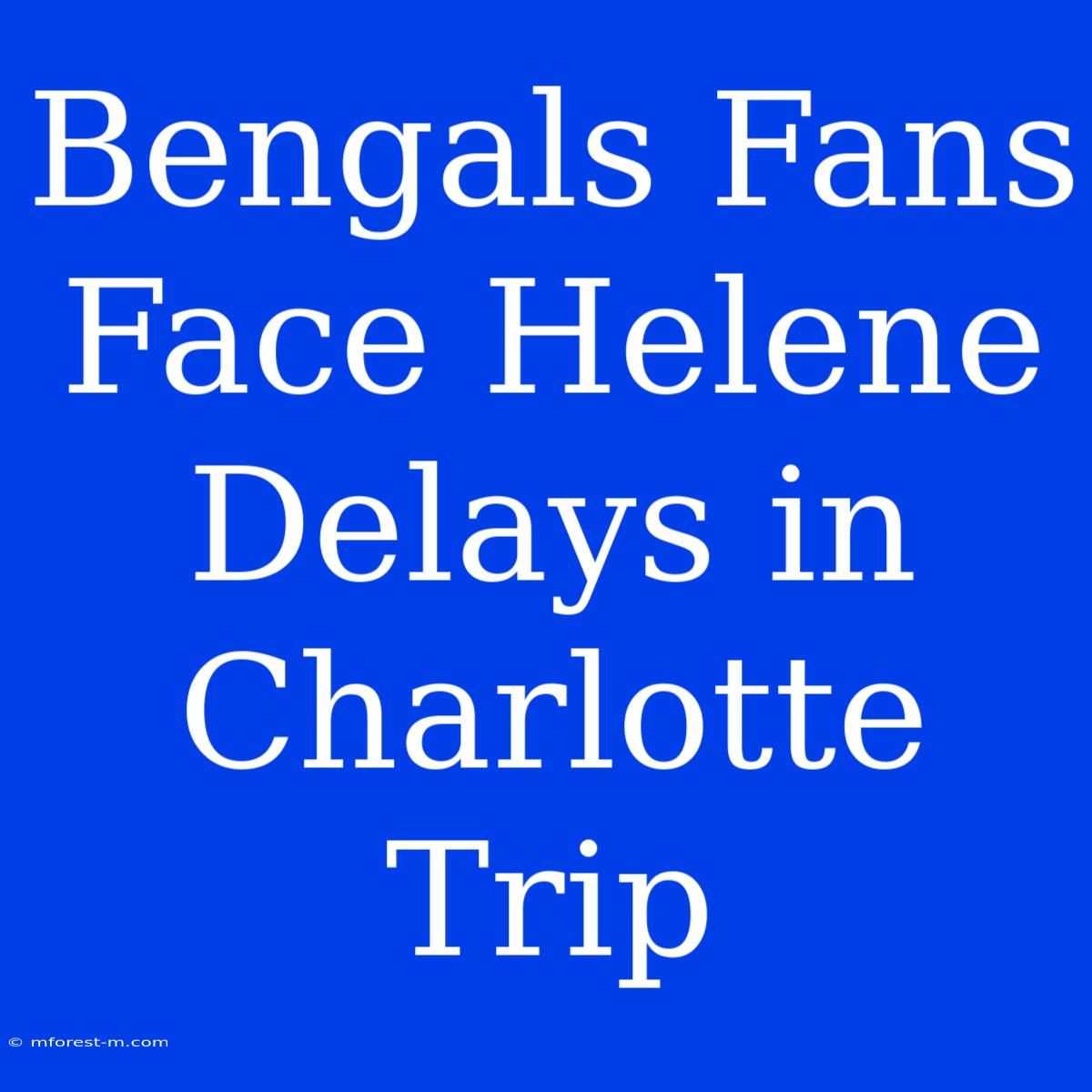 Bengals Fans Face Helene Delays In Charlotte Trip