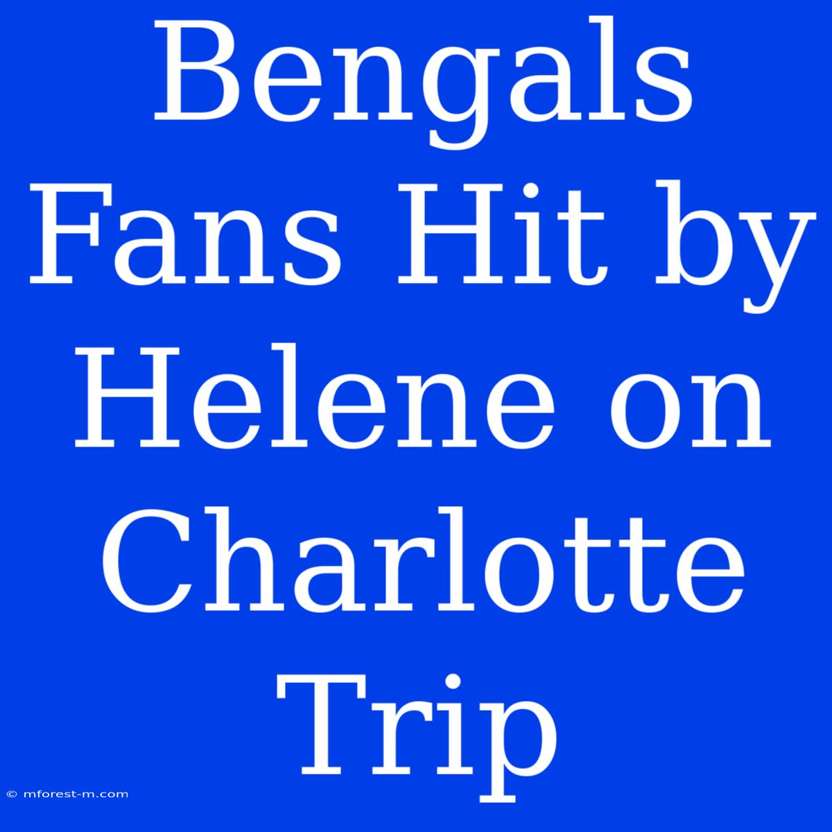 Bengals Fans Hit By Helene On Charlotte Trip 