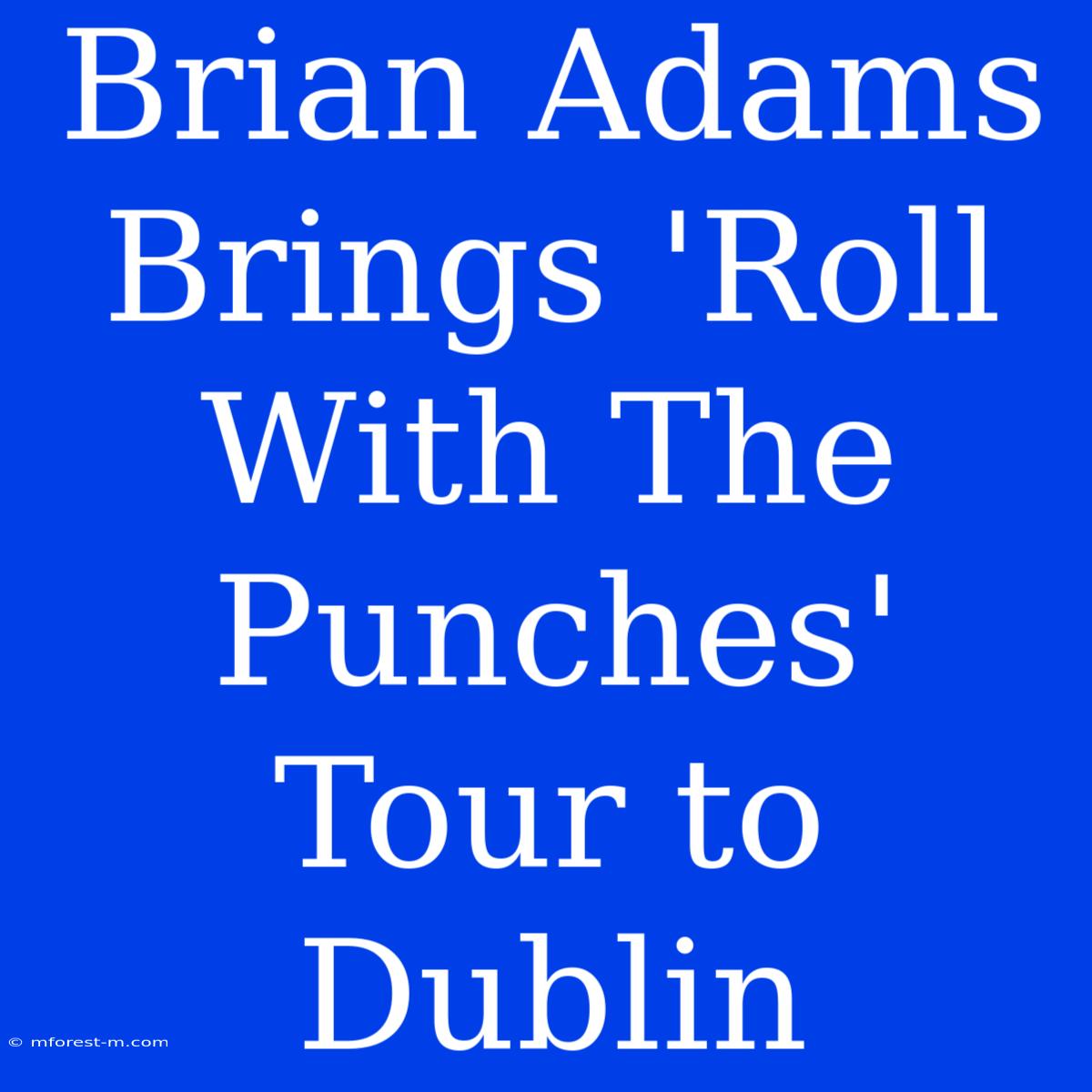 Brian Adams Brings 'Roll With The Punches' Tour To Dublin