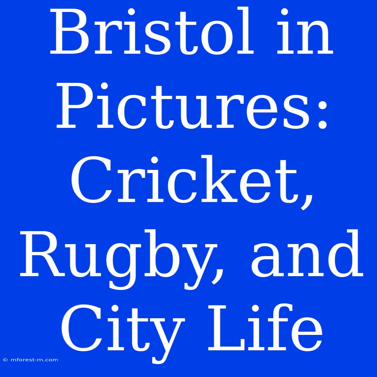 Bristol In Pictures: Cricket, Rugby, And City Life