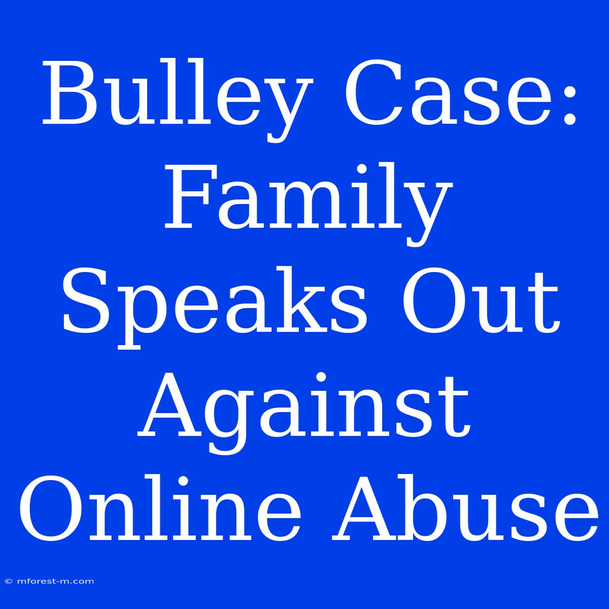 Bulley Case: Family Speaks Out Against Online Abuse