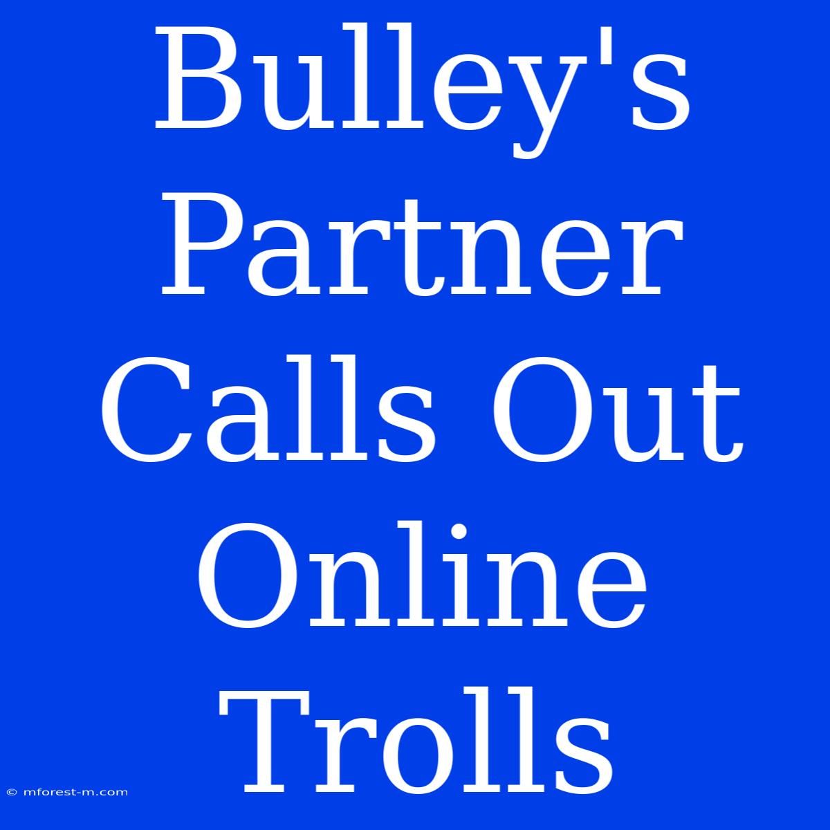 Bulley's Partner Calls Out Online Trolls