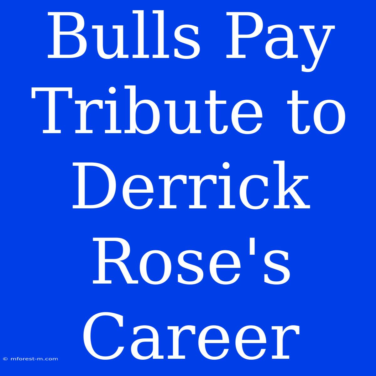 Bulls Pay Tribute To Derrick Rose's Career