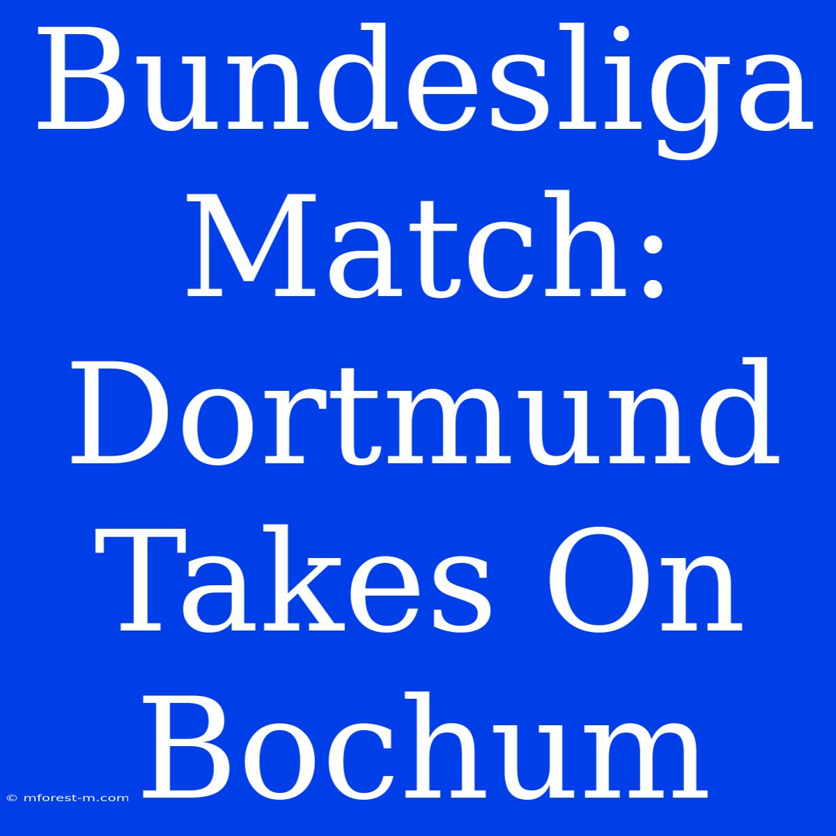 Bundesliga Match: Dortmund Takes On Bochum