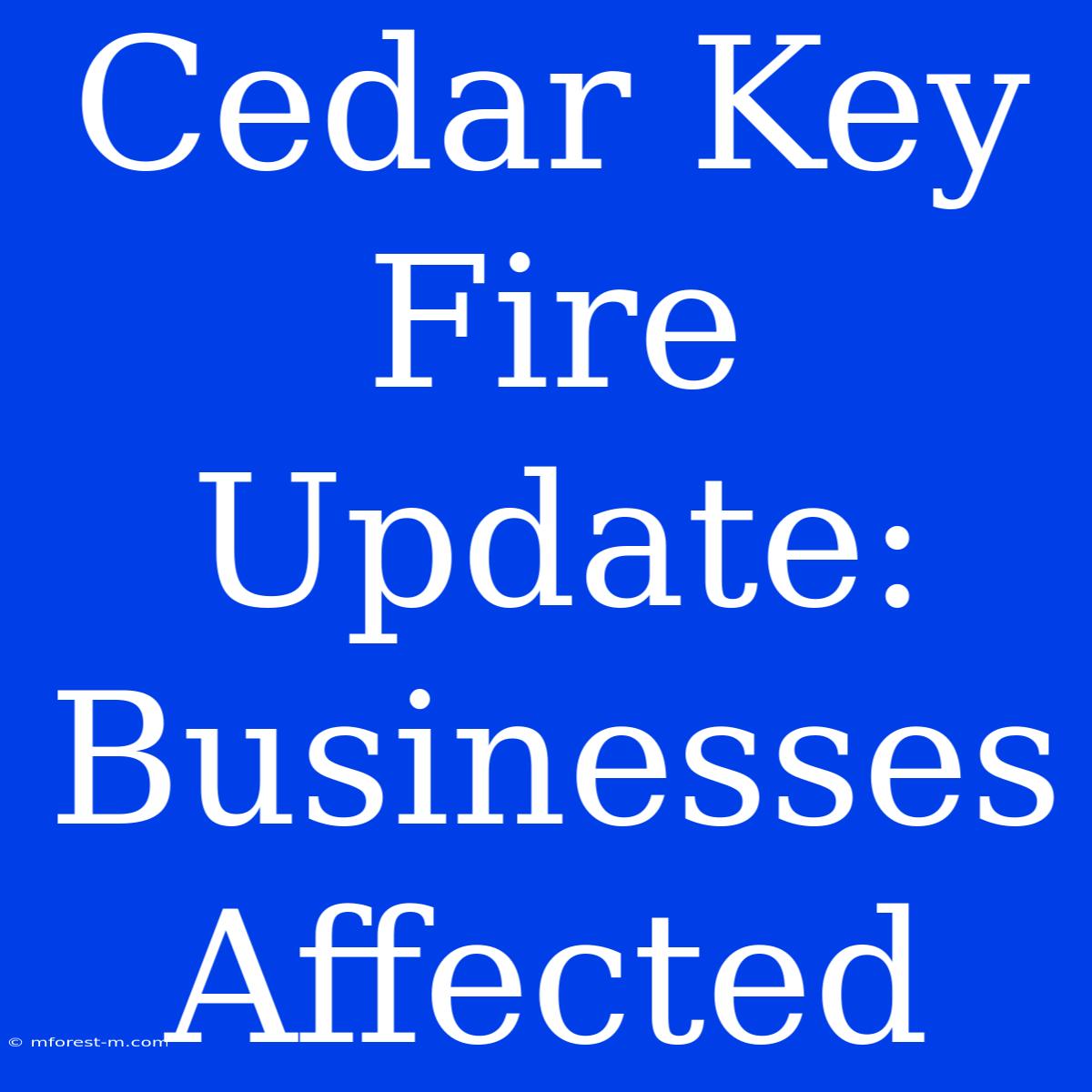 Cedar Key Fire Update: Businesses Affected