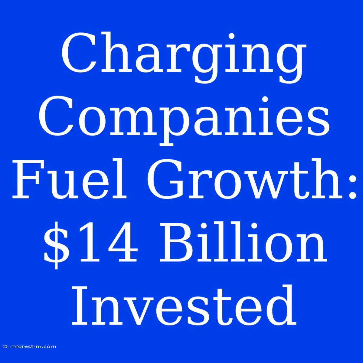 Charging Companies Fuel Growth: $14 Billion Invested