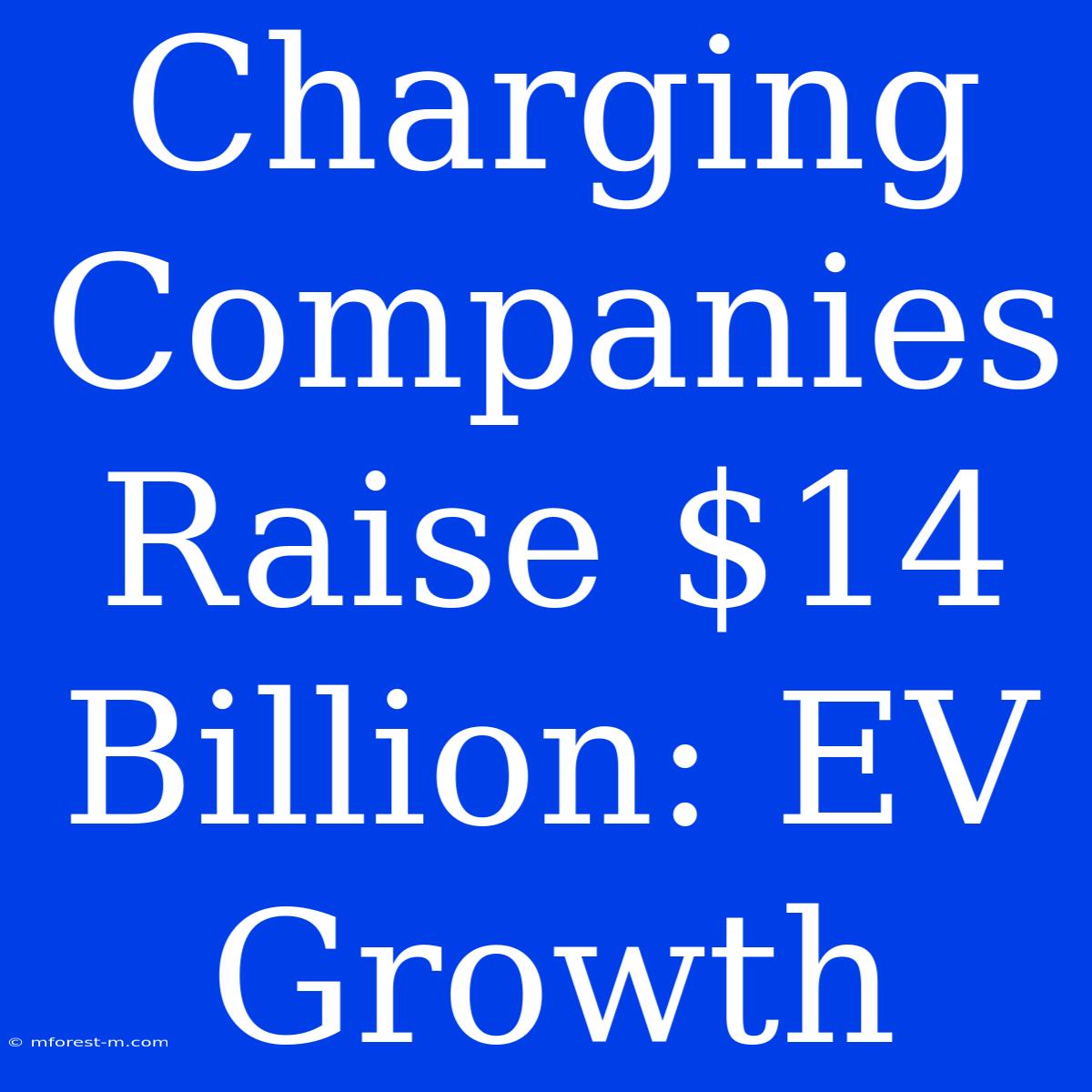 Charging Companies Raise $14 Billion: EV Growth