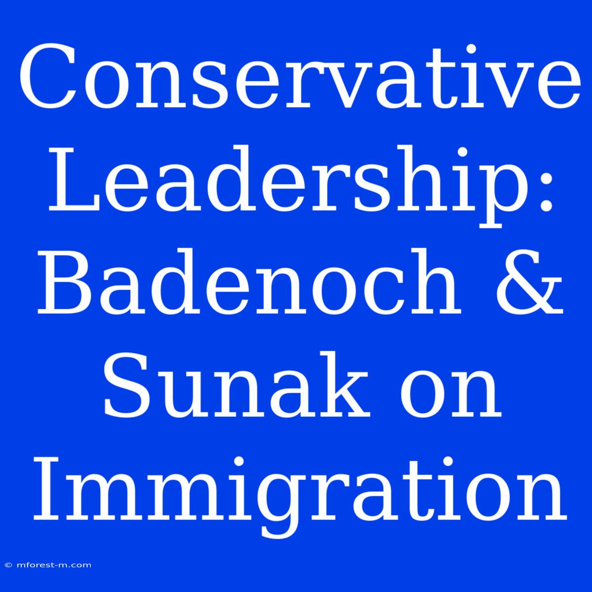 Conservative Leadership: Badenoch & Sunak On Immigration