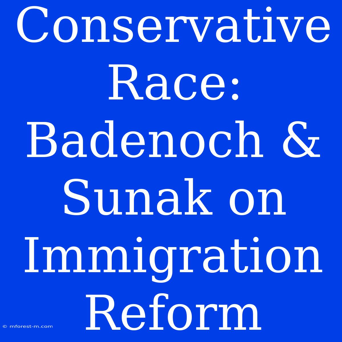 Conservative Race: Badenoch & Sunak On Immigration Reform