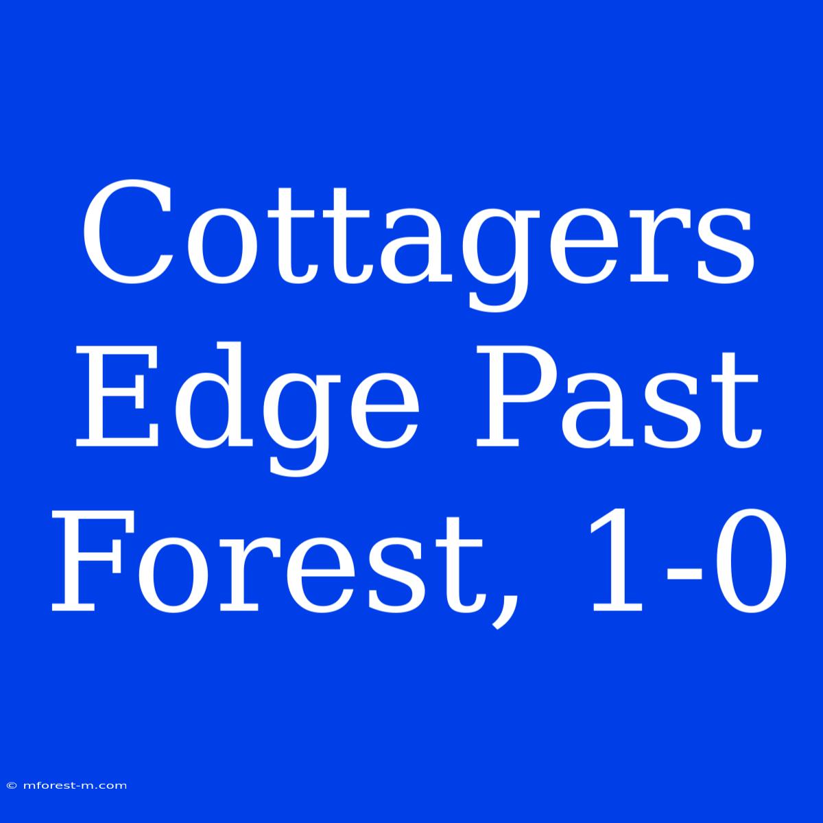 Cottagers Edge Past Forest, 1-0