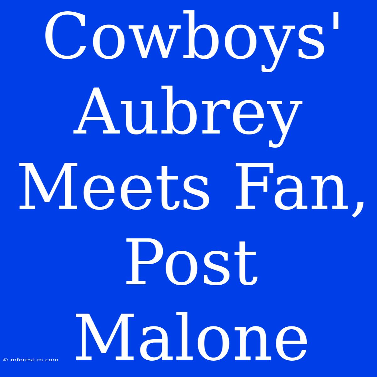 Cowboys' Aubrey Meets Fan, Post Malone