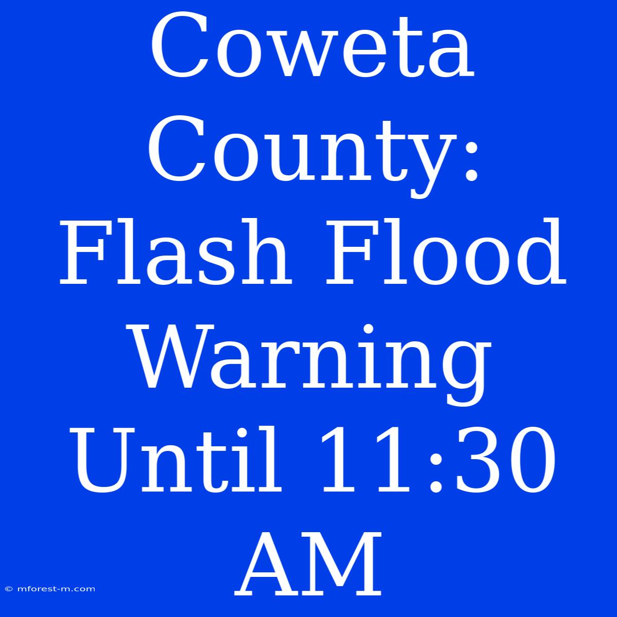 Coweta County: Flash Flood Warning Until 11:30 AM