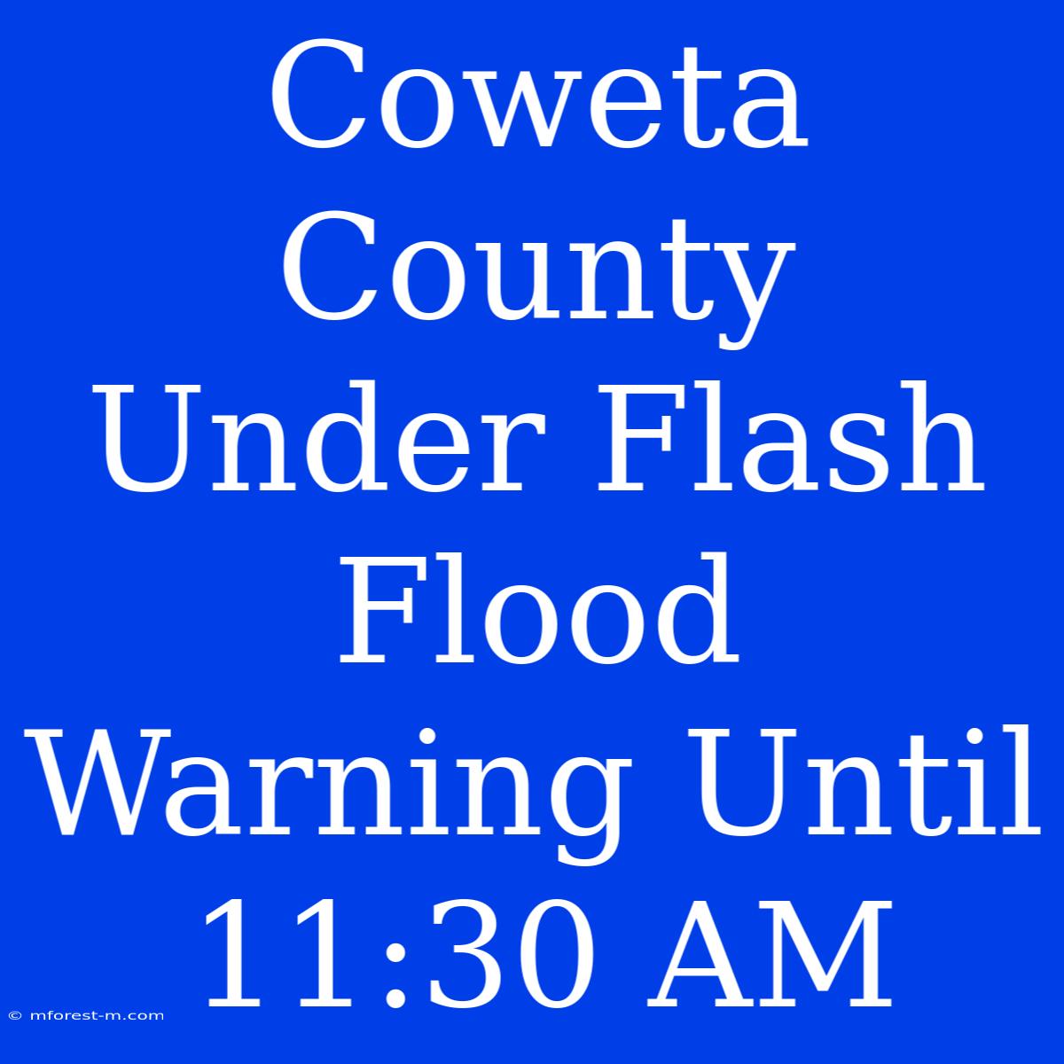 Coweta County Under Flash Flood Warning Until 11:30 AM