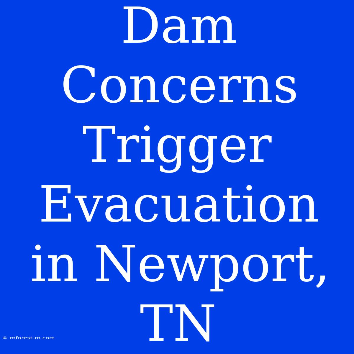 Dam Concerns Trigger Evacuation In Newport, TN