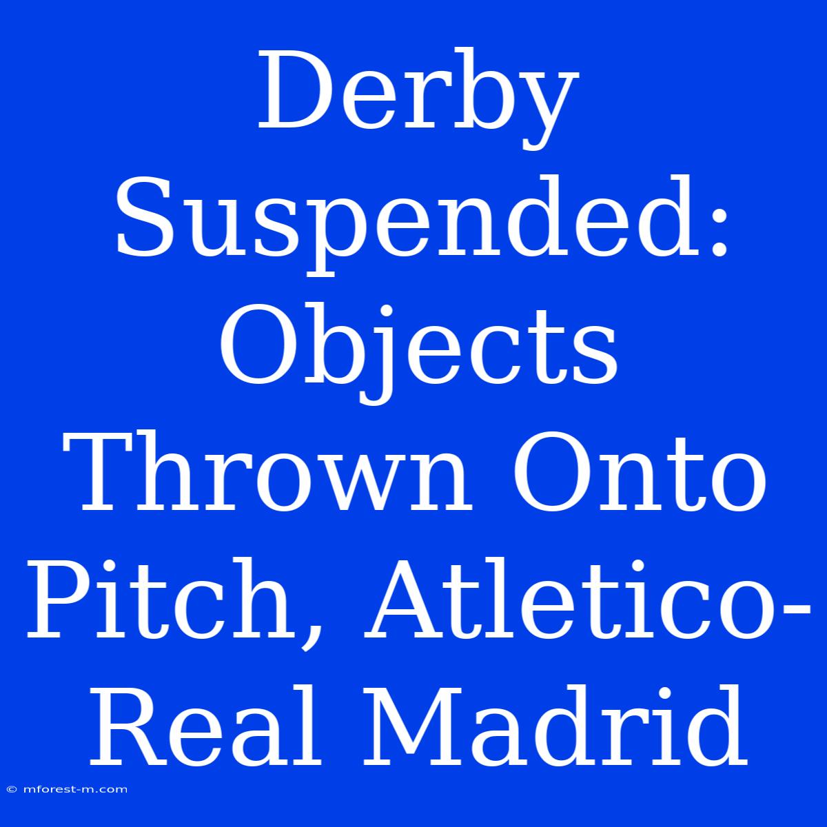 Derby Suspended: Objects Thrown Onto Pitch, Atletico-Real Madrid