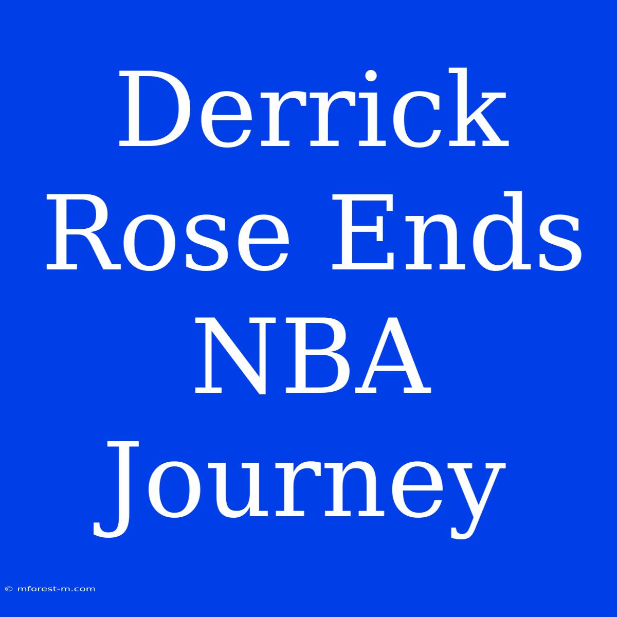 Derrick Rose Ends NBA Journey 