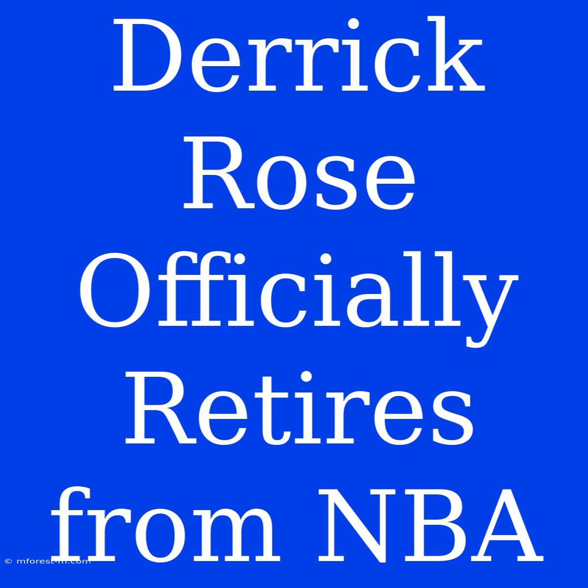 Derrick Rose Officially Retires From NBA