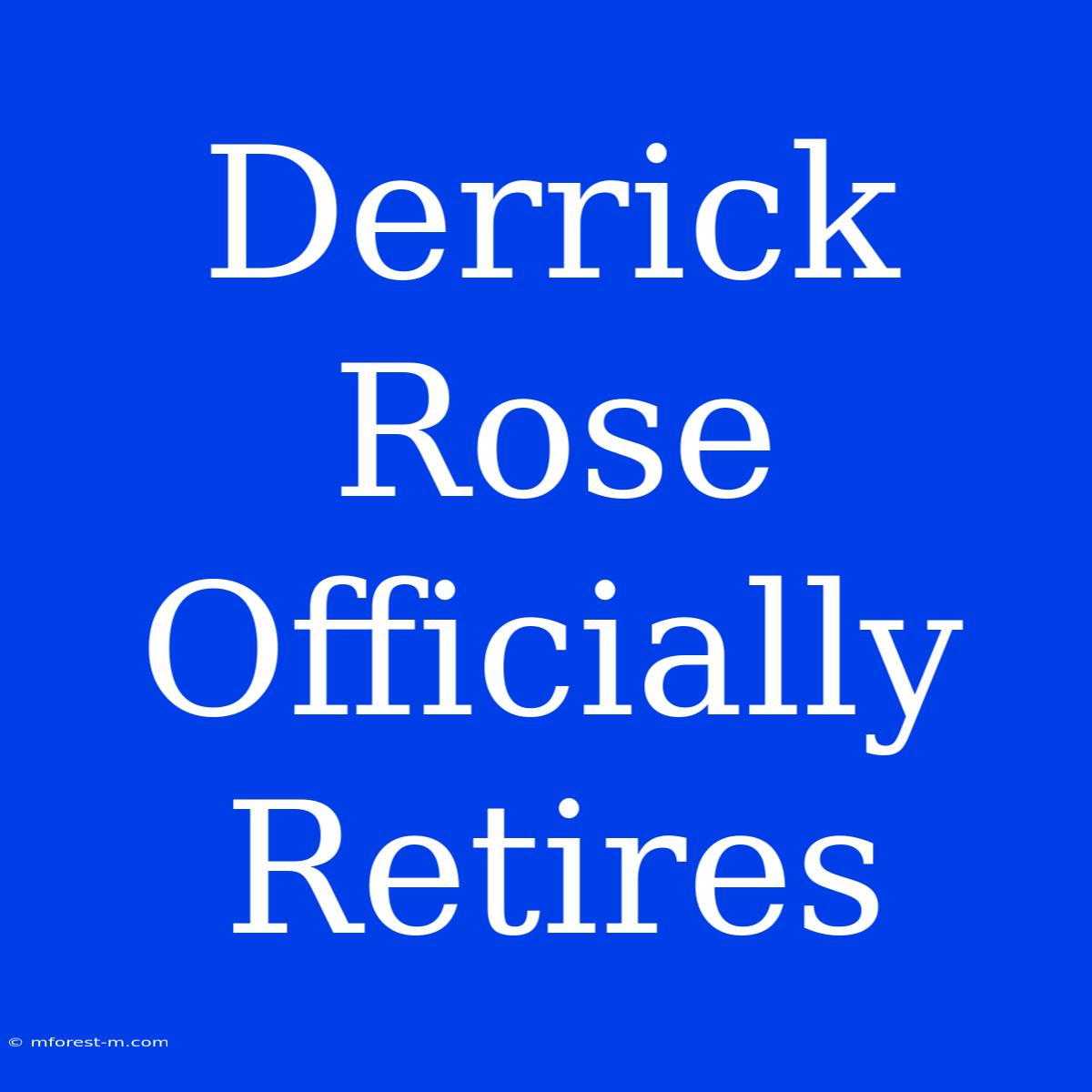 Derrick Rose Officially Retires 