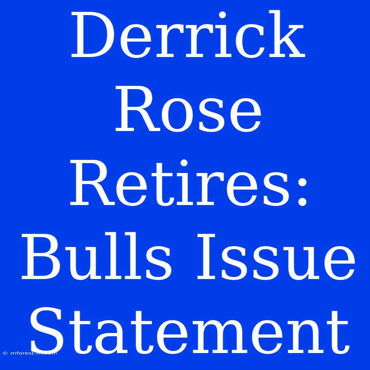 Derrick Rose Retires: Bulls Issue Statement