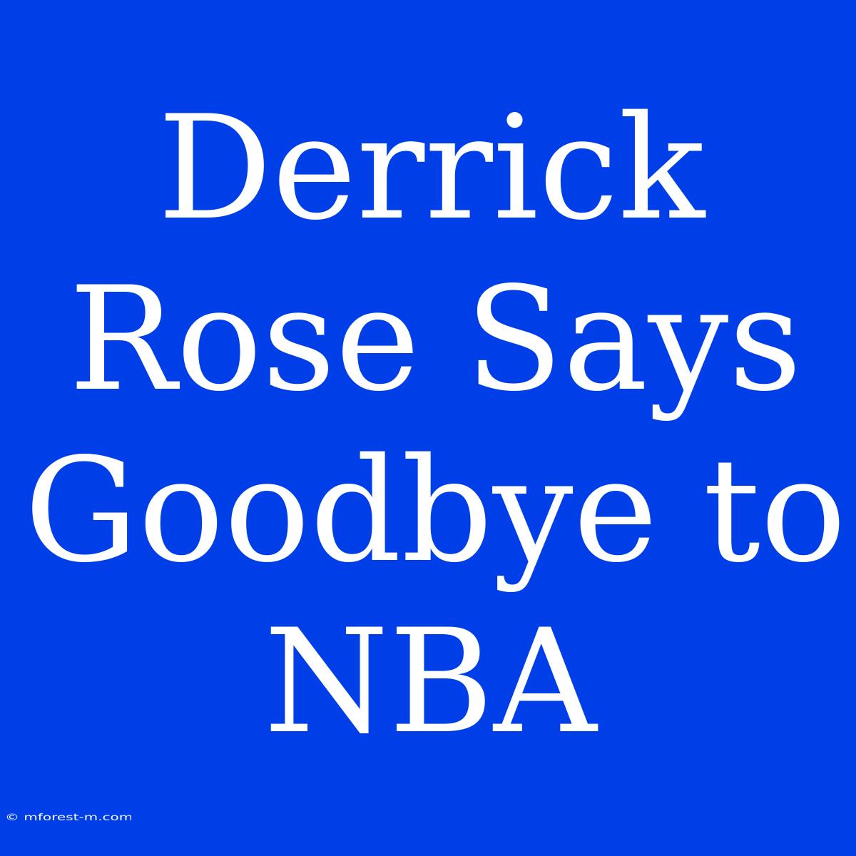 Derrick Rose Says Goodbye To NBA 