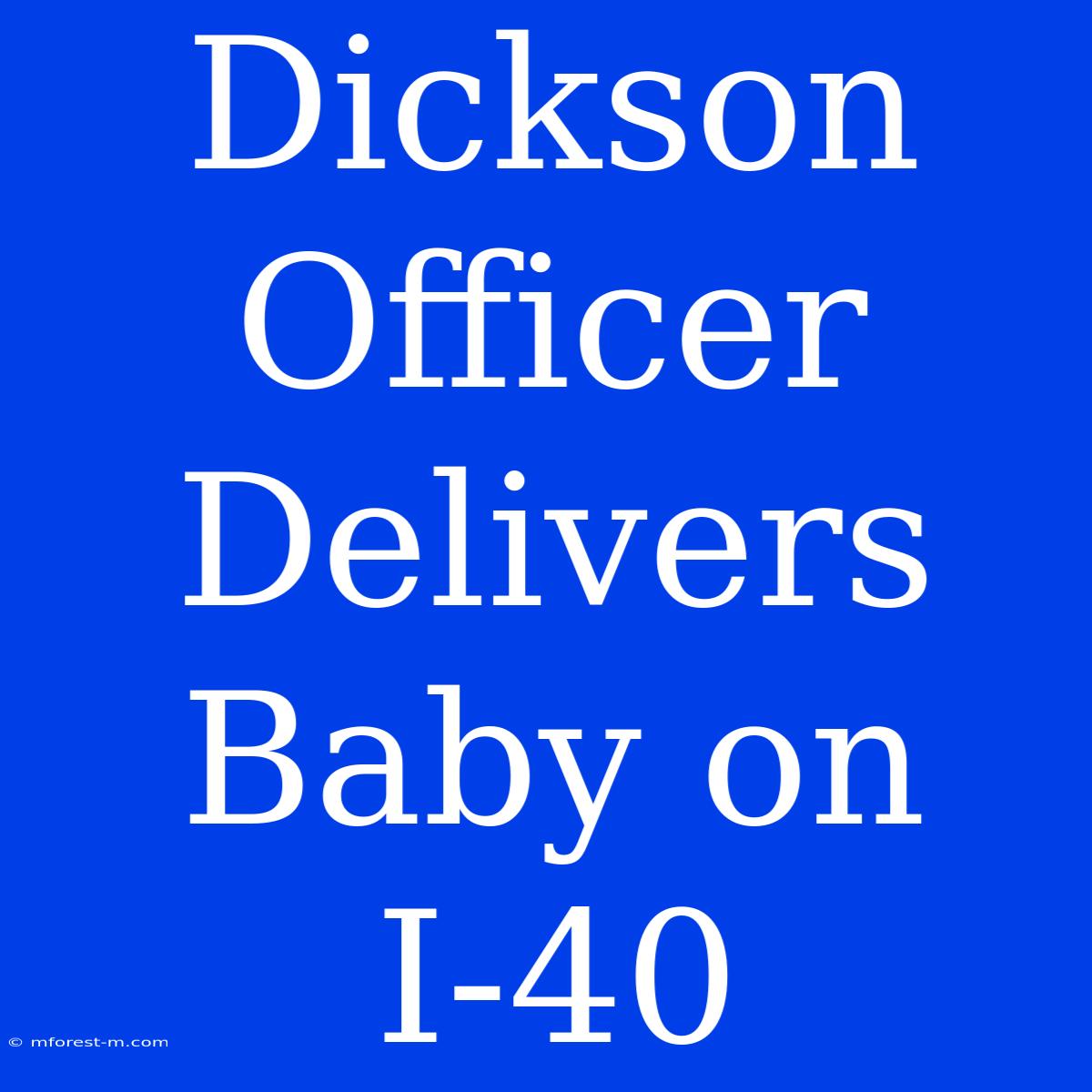 Dickson Officer Delivers Baby On I-40