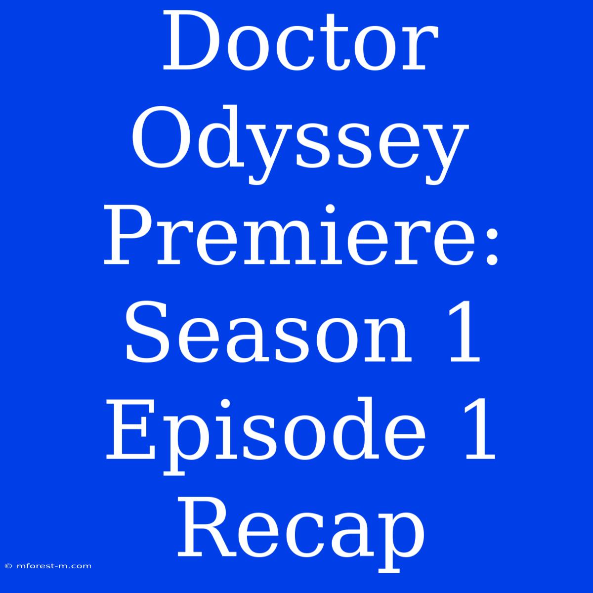 Doctor Odyssey Premiere: Season 1 Episode 1 Recap