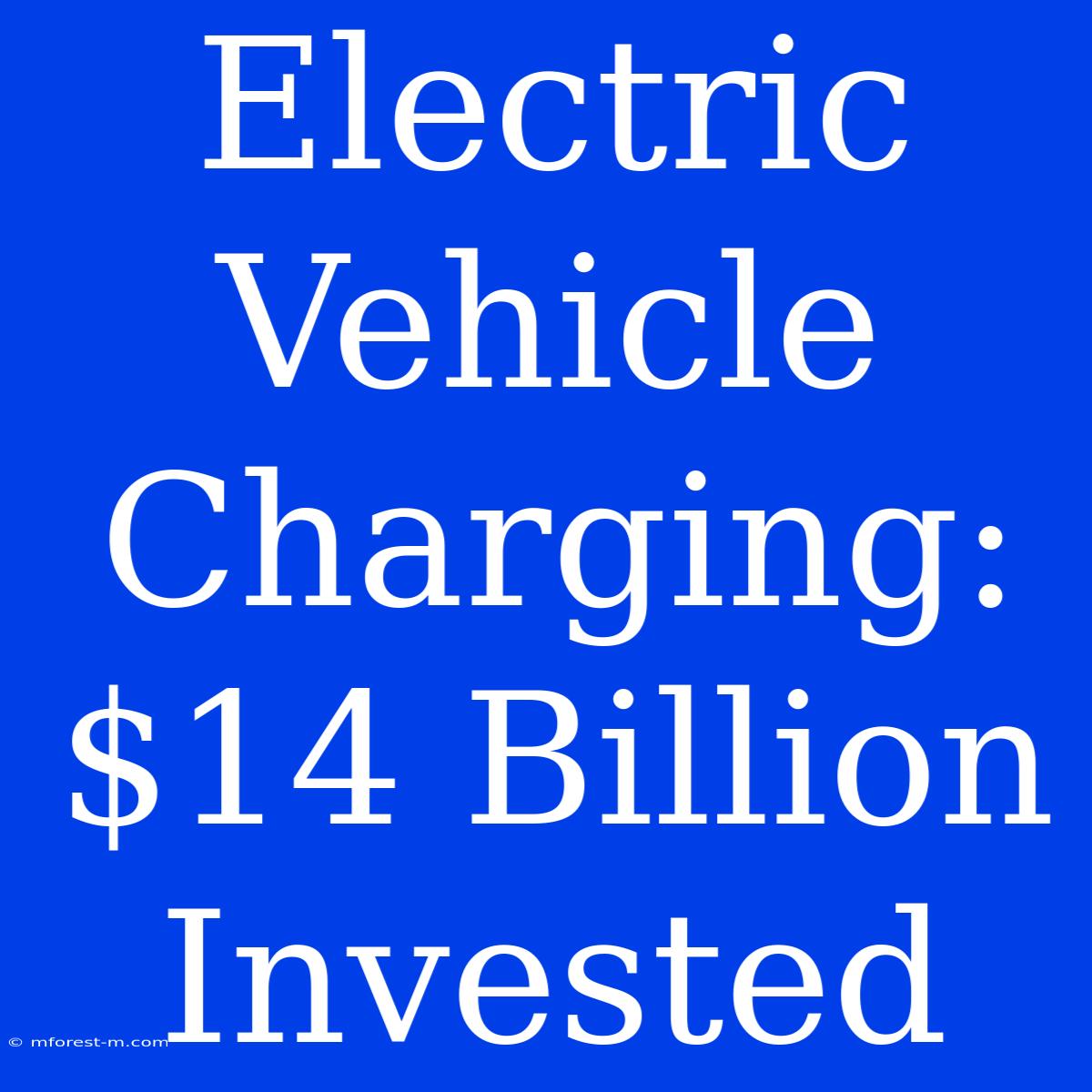 Electric Vehicle Charging: $14 Billion Invested 