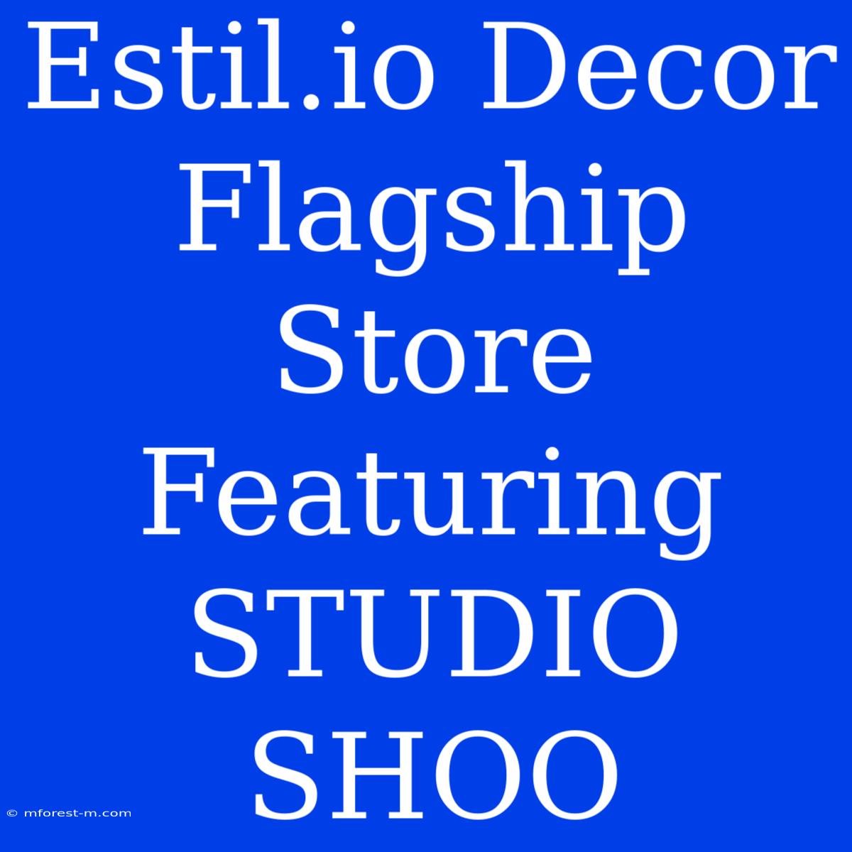 Estil.io Decor Flagship Store Featuring STUDIO SHOO