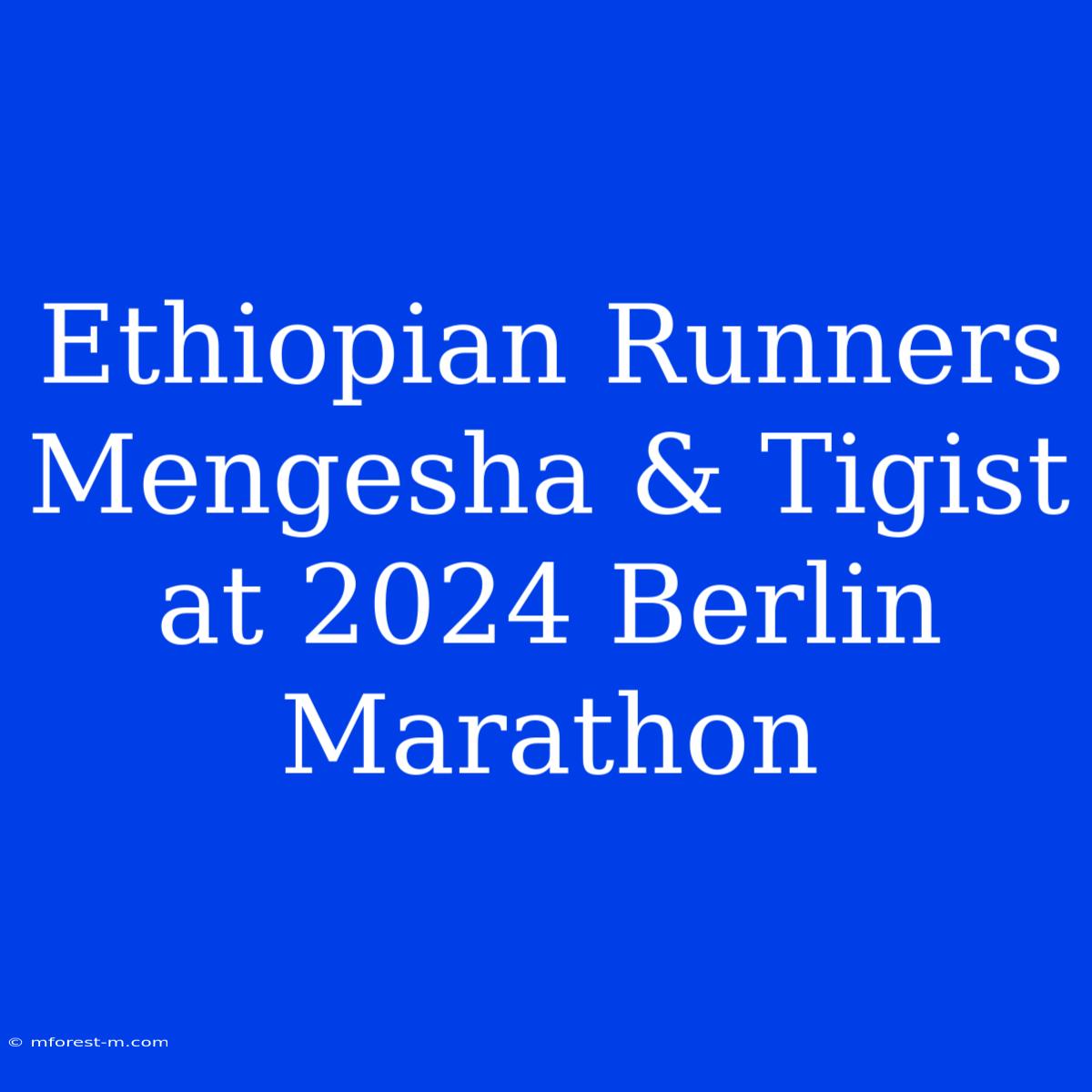 Ethiopian Runners Mengesha & Tigist At 2024 Berlin Marathon