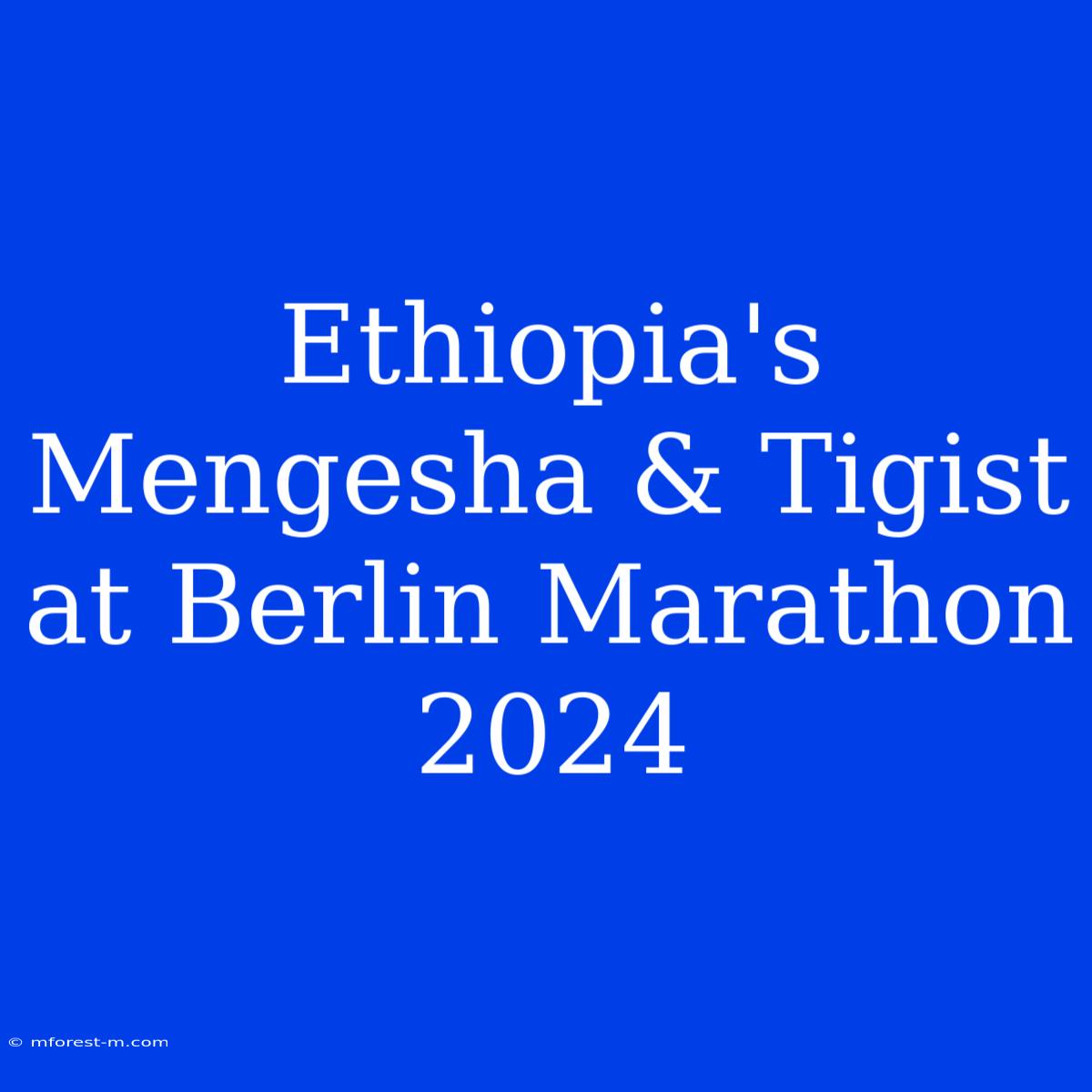 Ethiopia's Mengesha & Tigist At Berlin Marathon 2024 