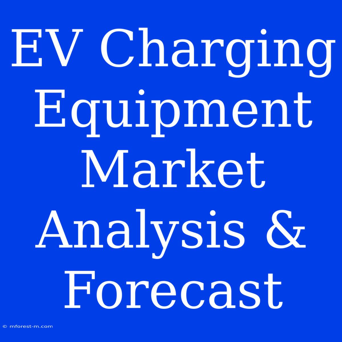 EV Charging Equipment Market Analysis & Forecast