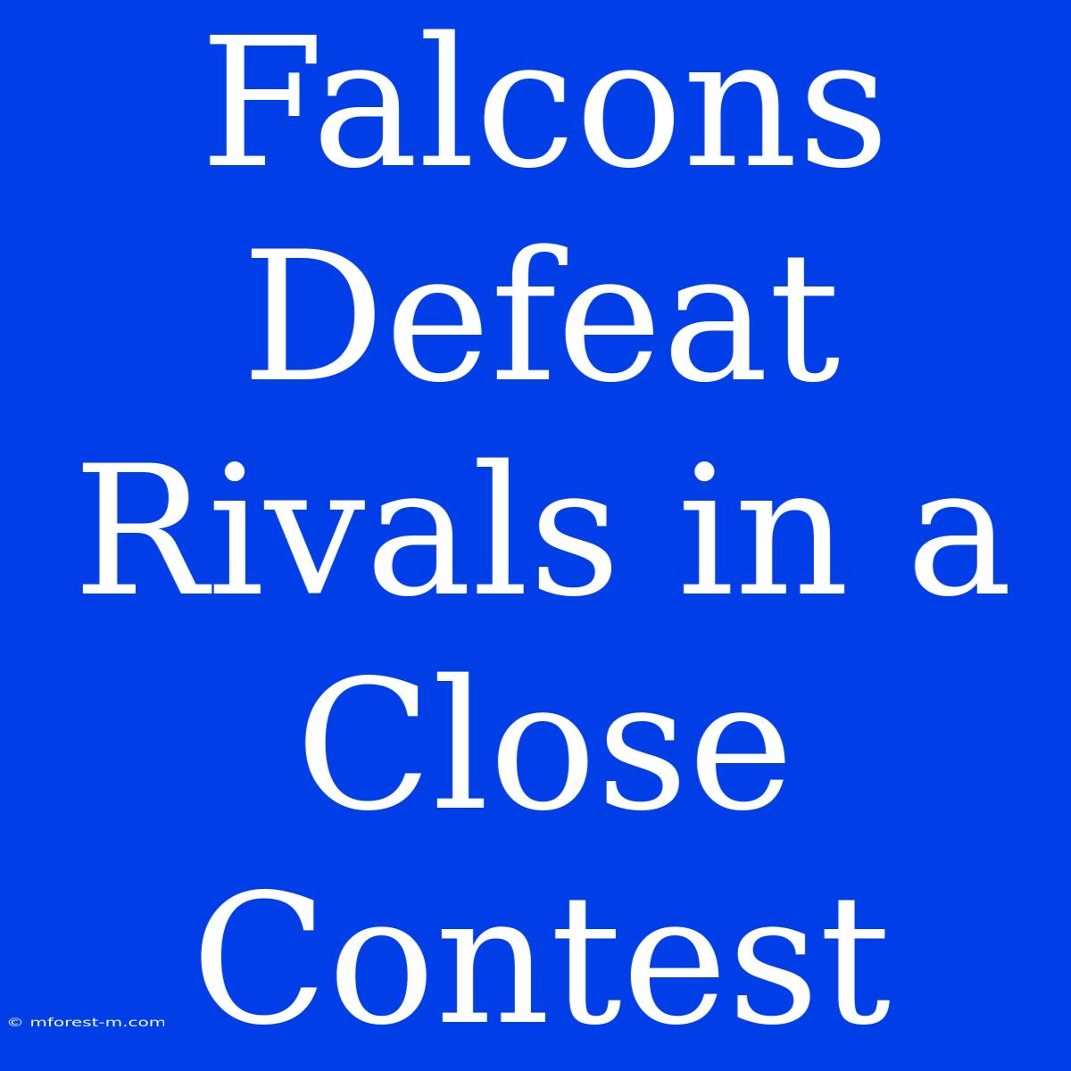 Falcons Defeat Rivals In A Close Contest