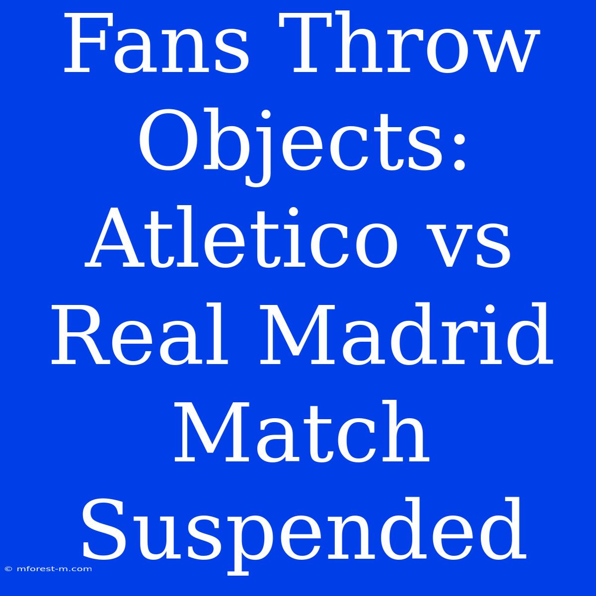 Fans Throw Objects: Atletico Vs Real Madrid Match Suspended