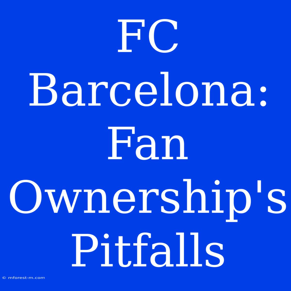 FC Barcelona: Fan Ownership's Pitfalls