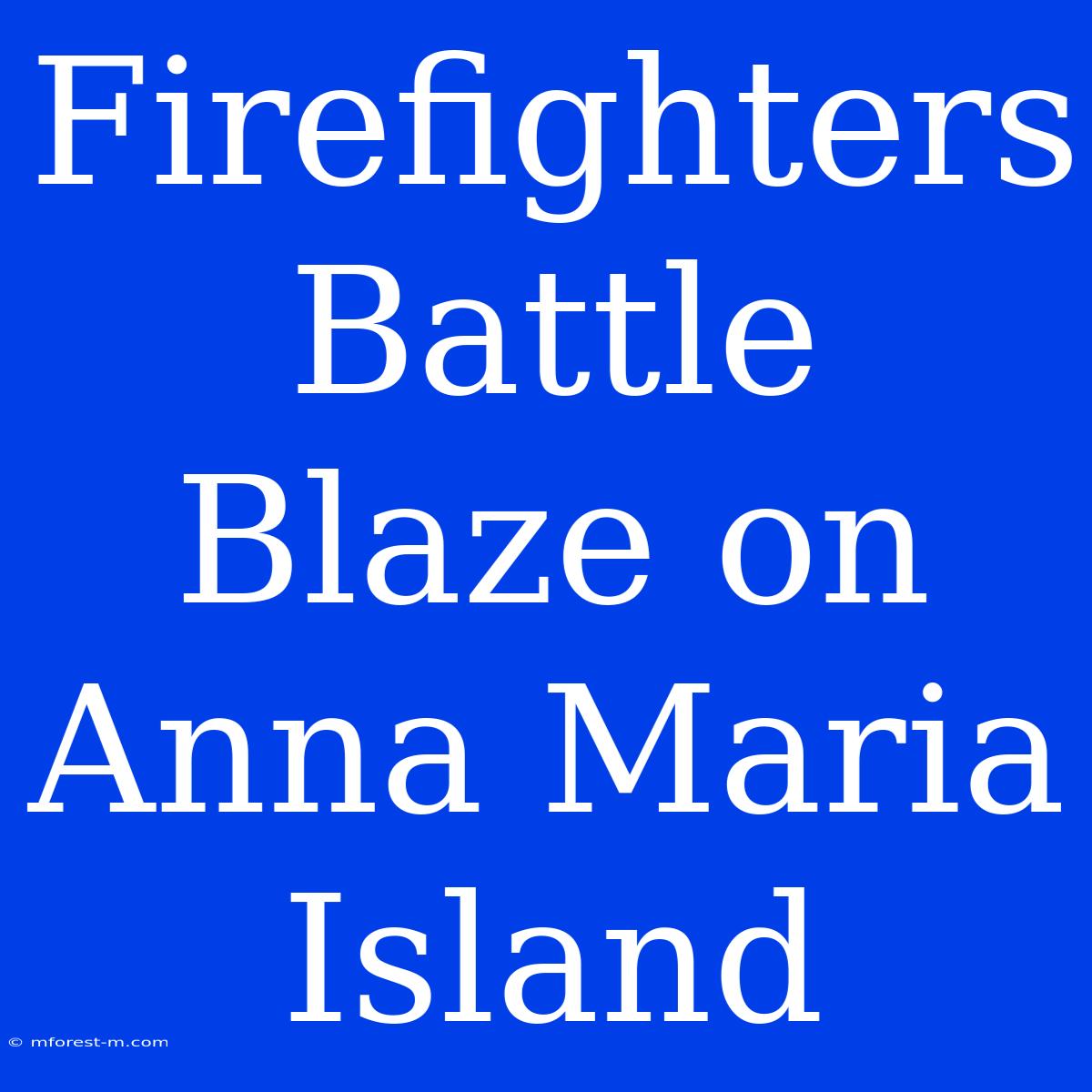 Firefighters Battle Blaze On Anna Maria Island