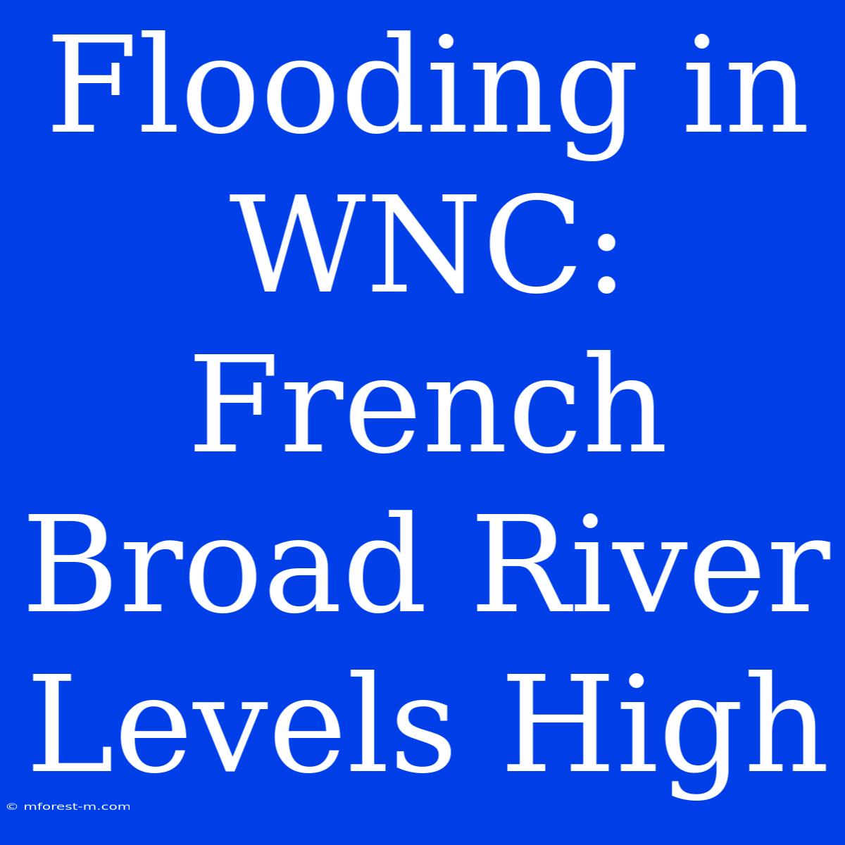 Flooding In WNC: French Broad River Levels High