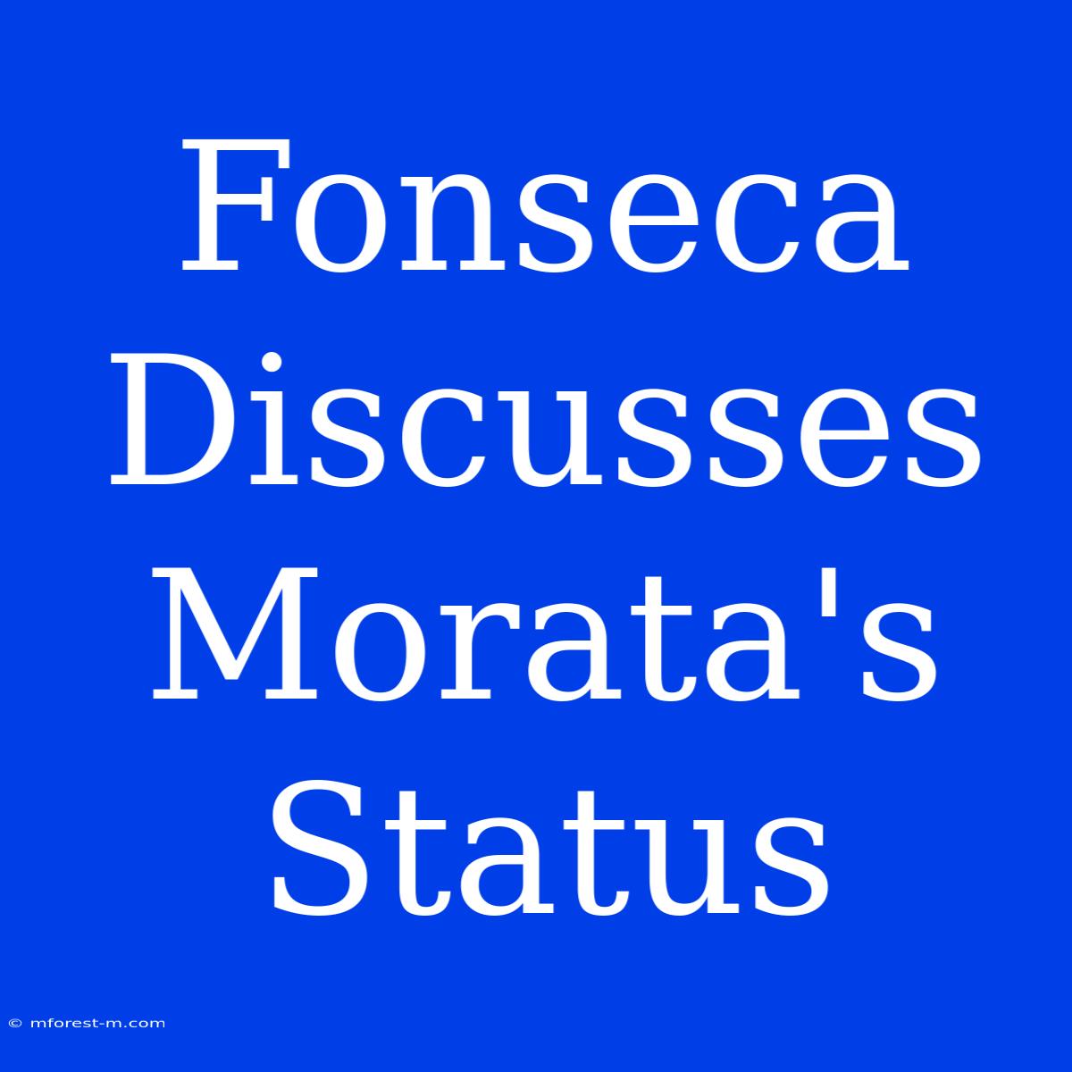 Fonseca Discusses Morata's Status