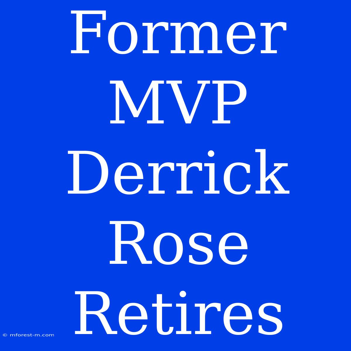 Former MVP Derrick Rose Retires 